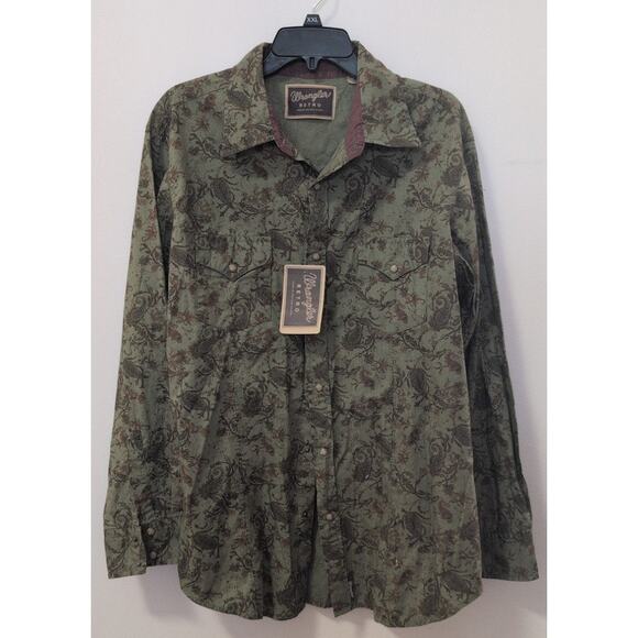 Wrangler Retro Long-Sleeve Western Shirt • Paisley Print • Size XL • NWT - Picture 2 of 6